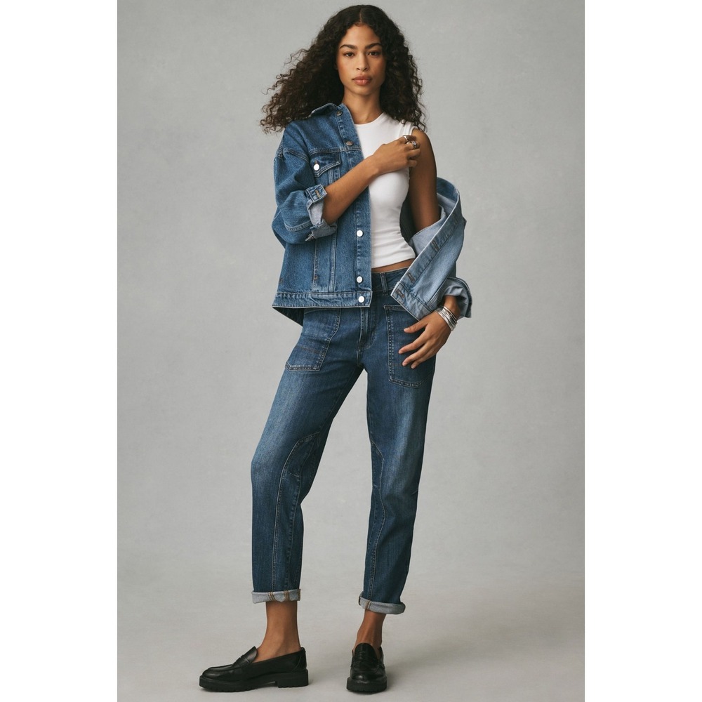 Pilcro x Anthropologie The Wanderer Mid-Rise Relaxed-Leg Jeans In Blue Size 25